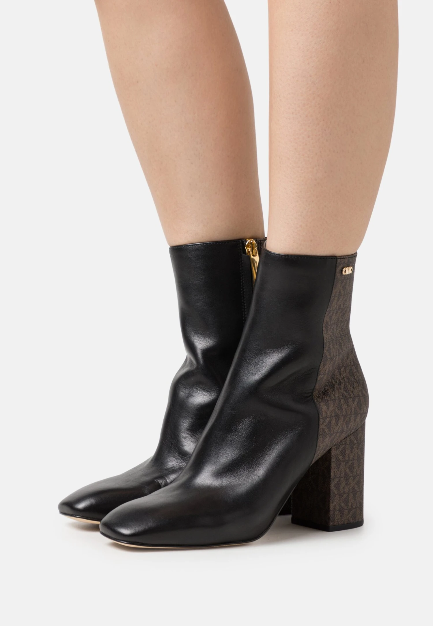 MICHAEL Michael Kors Perla Mid - Enkellaarsjes Met Hoge Hak - Black/Brown 3 MICHAEL Michael Kors Perla Mid - Enkellaarsjes Met Hoge Hak - Black/Brown