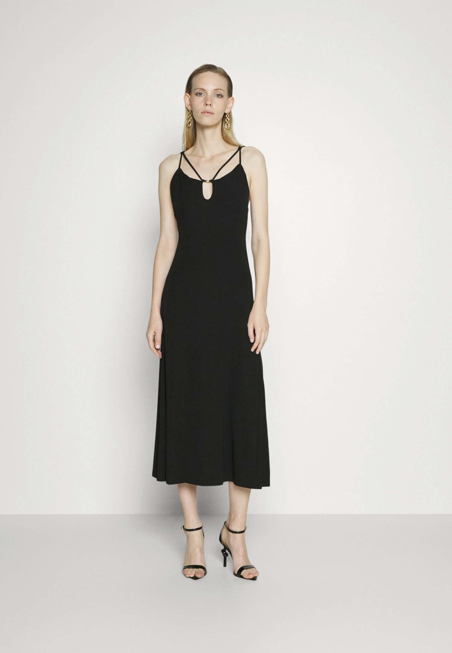 MICHAEL Michael Kors Solid Strappy Midi Dress - Cocktailjurk - Black 4 MICHAEL Michael Kors Solid Strappy Midi Dress - Cocktailjurk - Black - Afbeelding 2