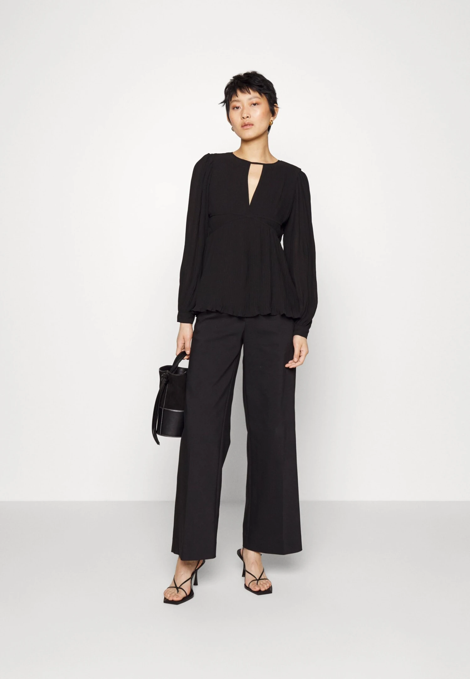 MICHAEL Michael Kors Pleated- Blouse - Black 4 MICHAEL Michael Kors Pleated- Blouse - Black - Afbeelding 2