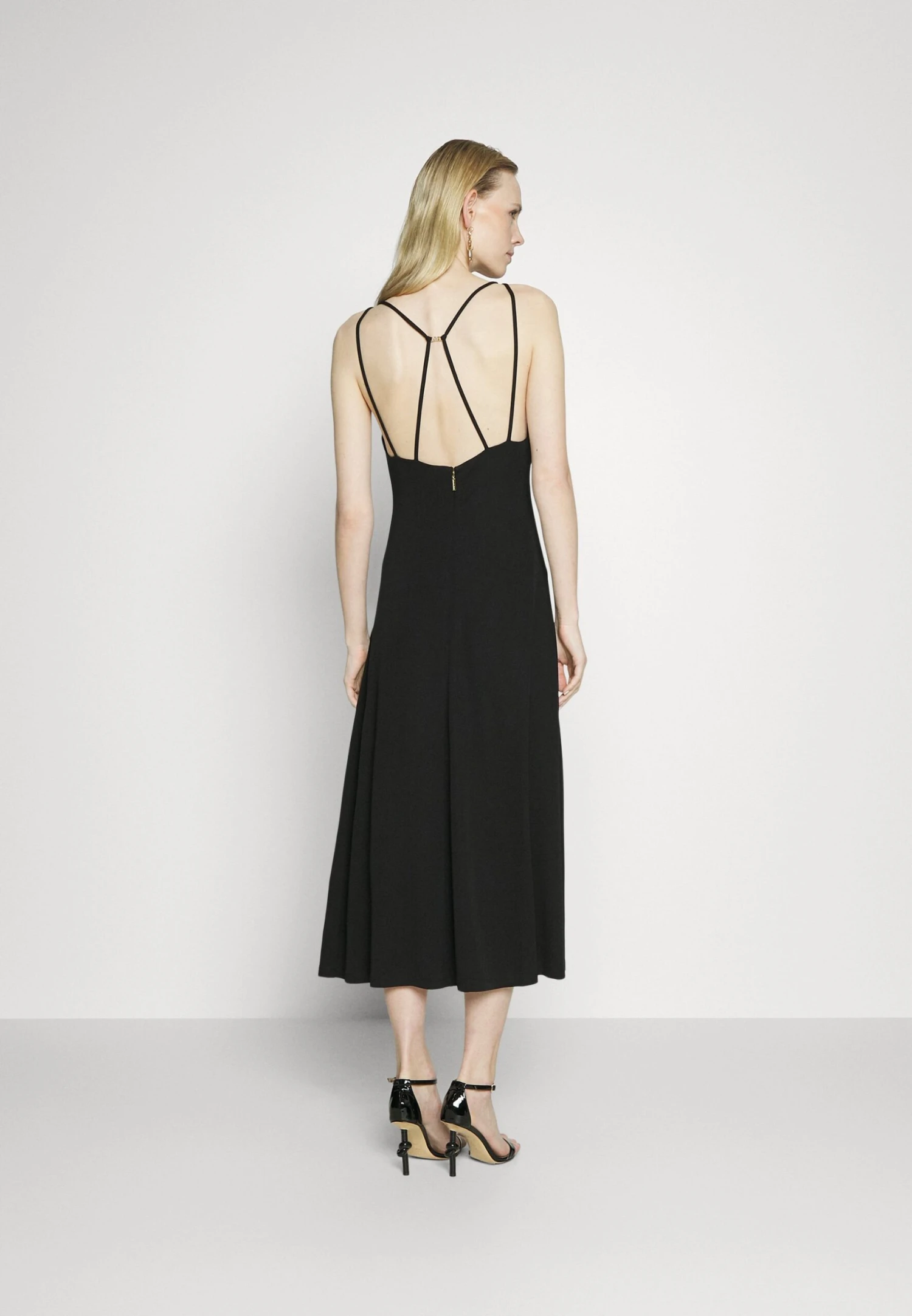 MICHAEL Michael Kors Solid Strappy Midi Dress - Cocktailjurk - Black 5 MICHAEL Michael Kors Solid Strappy Midi Dress - Cocktailjurk - Black - Afbeelding 3