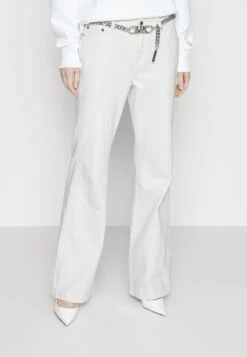 MICHAEL Michael Kors Flare Chain Belt Jean - Bootcut Jeans - Optic White