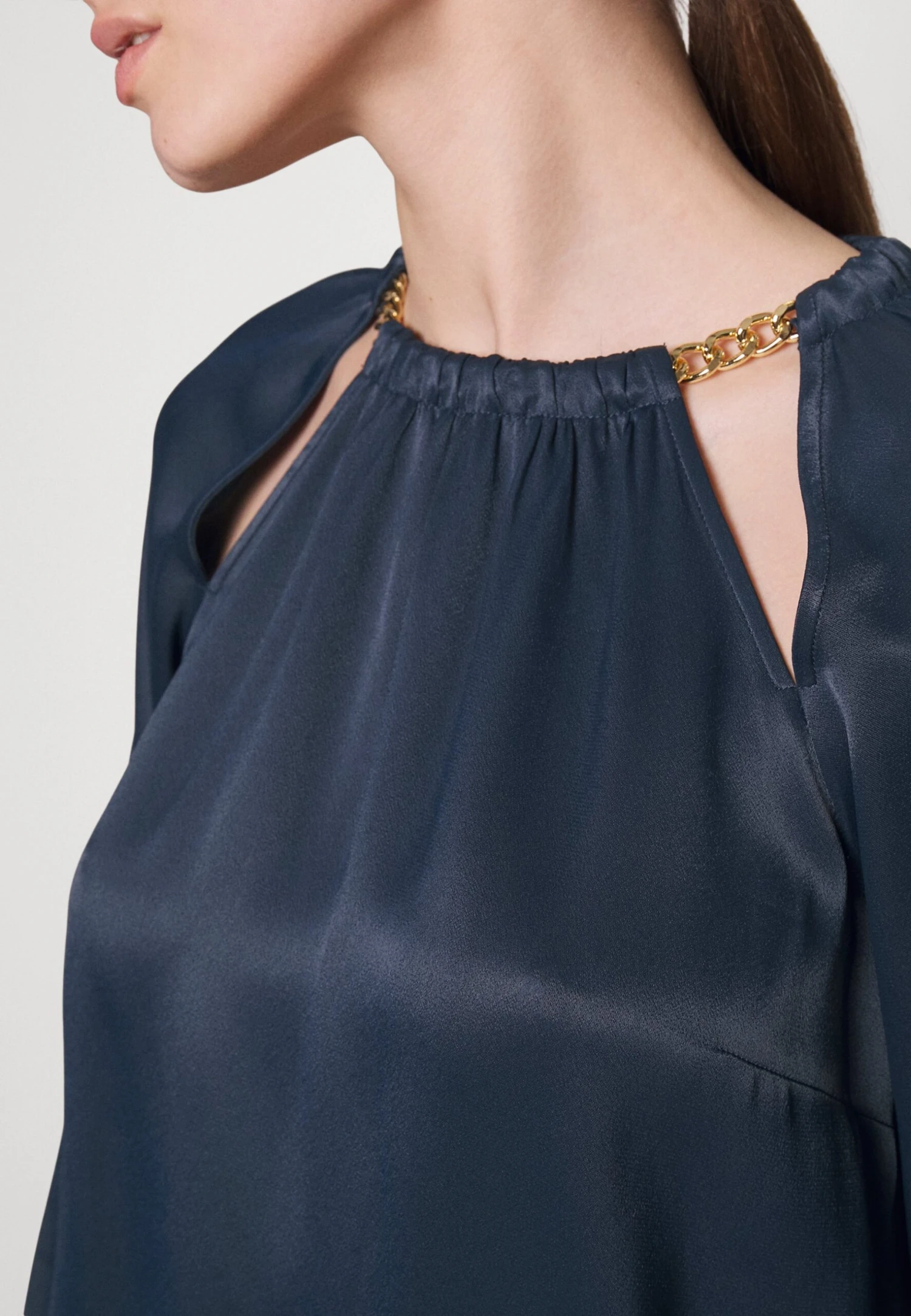 MICHAEL Michael Kors Chain Cut Out Top - Blouse - Midnightblue 8 MICHAEL Michael Kors Chain Cut Out Top - Blouse - Midnightblue - Afbeelding 6