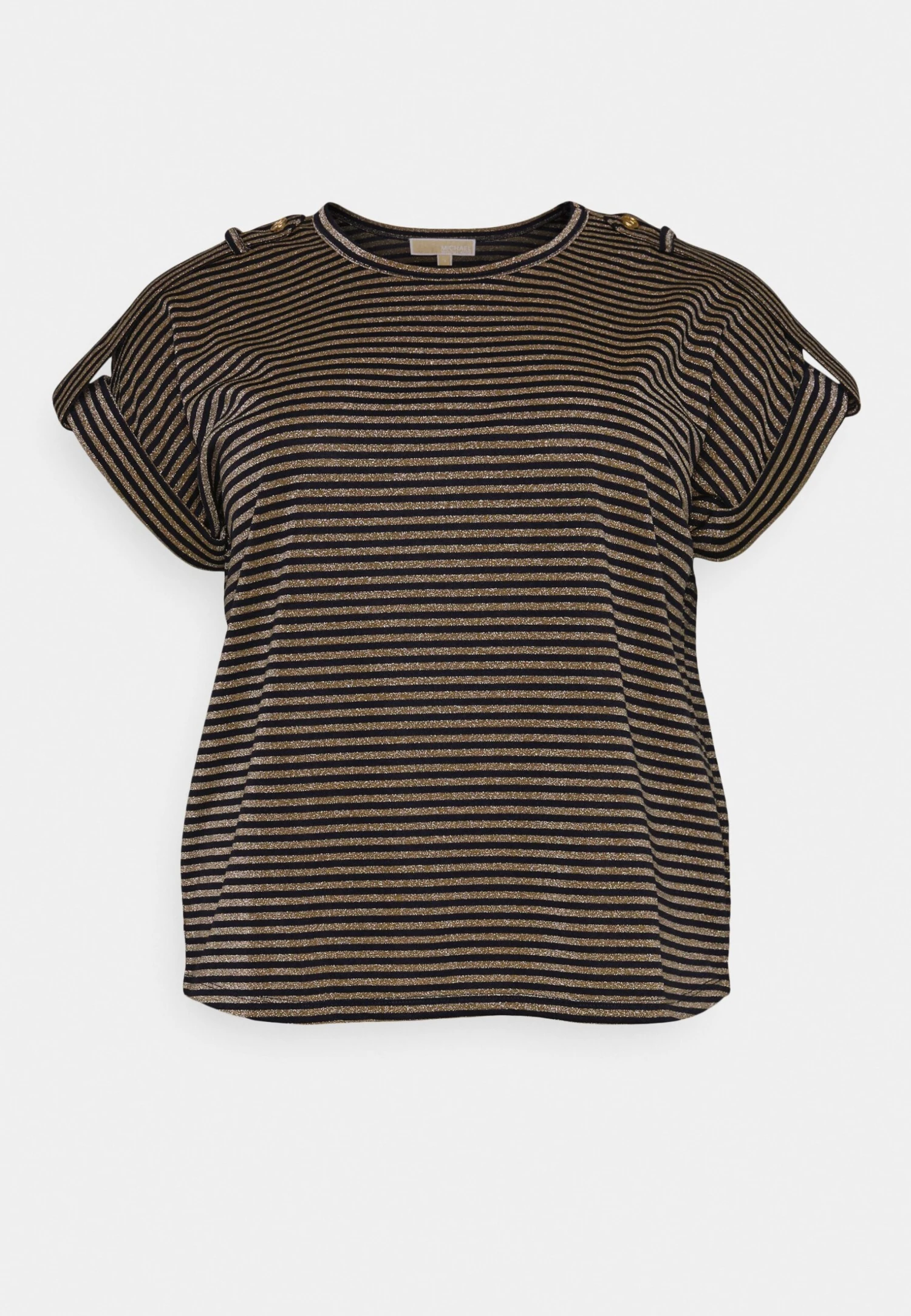 MICHAEL Michael Kors Stripe Snap Epaulette - T-Shirt Print - Gold 6 MICHAEL Michael Kors Stripe Snap Epaulette - T-Shirt Print - Gold - Afbeelding 4
