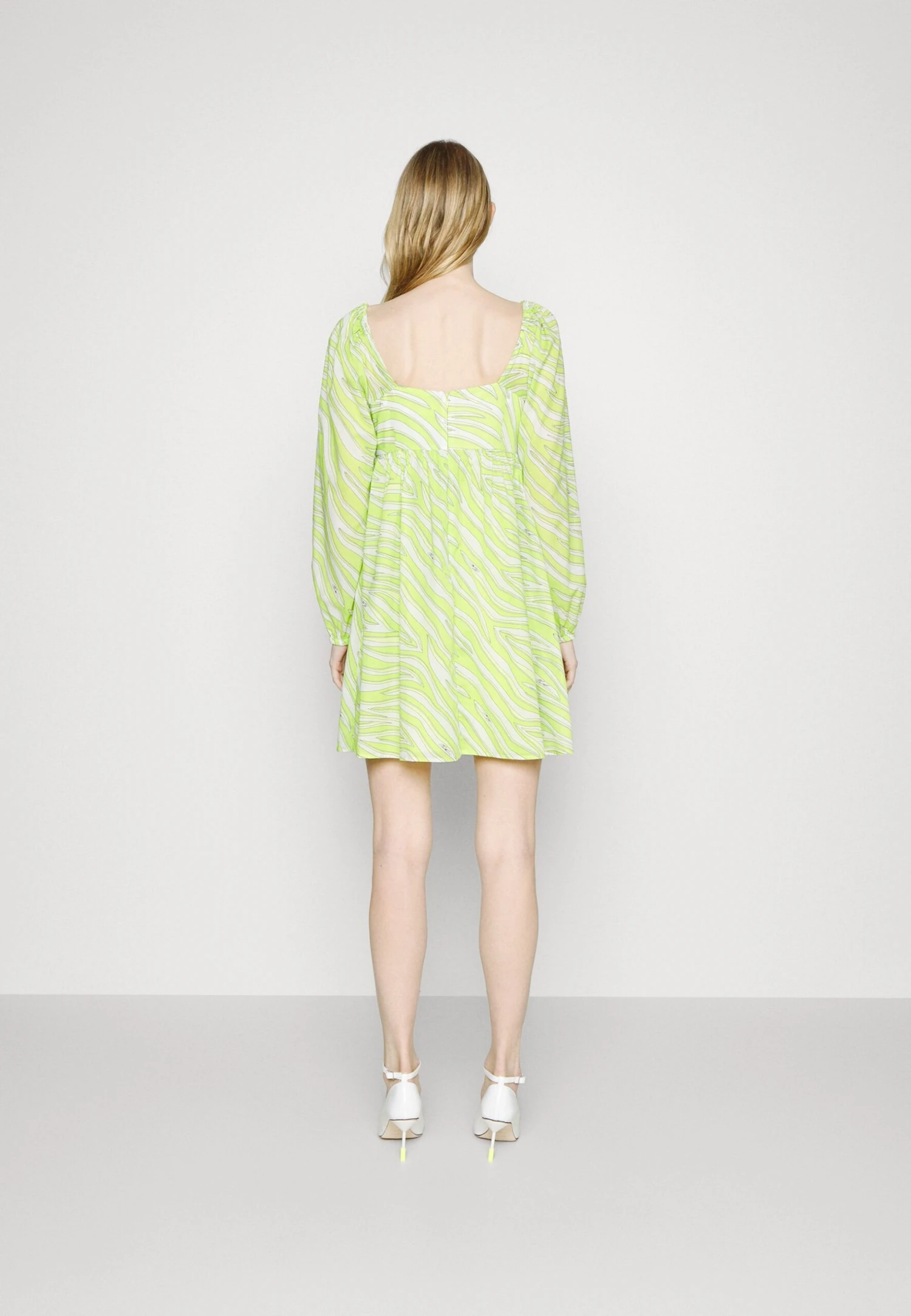 MICHAEL Michael Kors Zebra Mini- Jurk - Brt Limeade 5 MICHAEL Michael Kors Zebra Mini- Jurk - Brt Limeade - Afbeelding 3