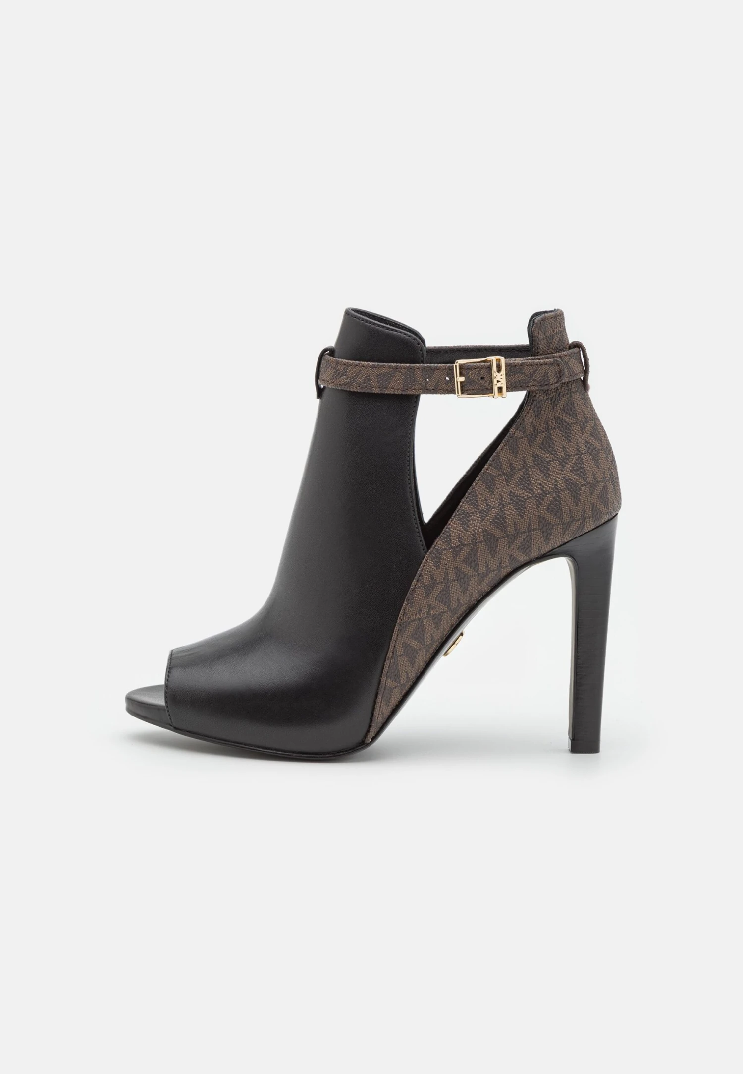 MICHAEL Michael Kors Lawson Open Toe - Enkellaarsjes Met Hoge Hak - Black/Brown 4 MICHAEL Michael Kors Lawson Open Toe - Enkellaarsjes Met Hoge Hak - Black/Brown - Afbeelding 2