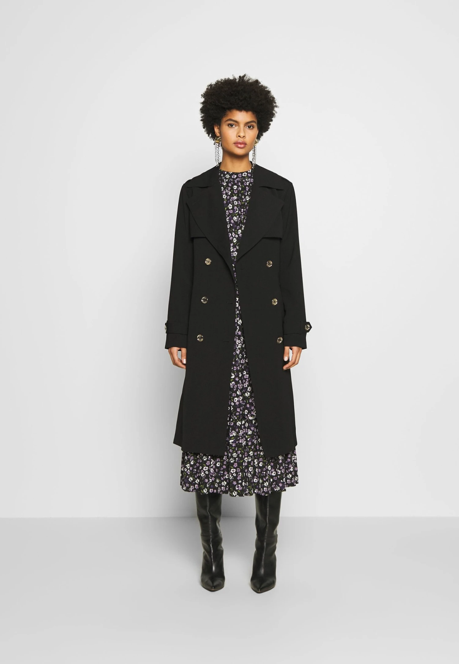 MICHAEL Michael Kors Drapy - Trenchcoat - Black 4 MICHAEL Michael Kors Drapy - Trenchcoat - Black - Afbeelding 2