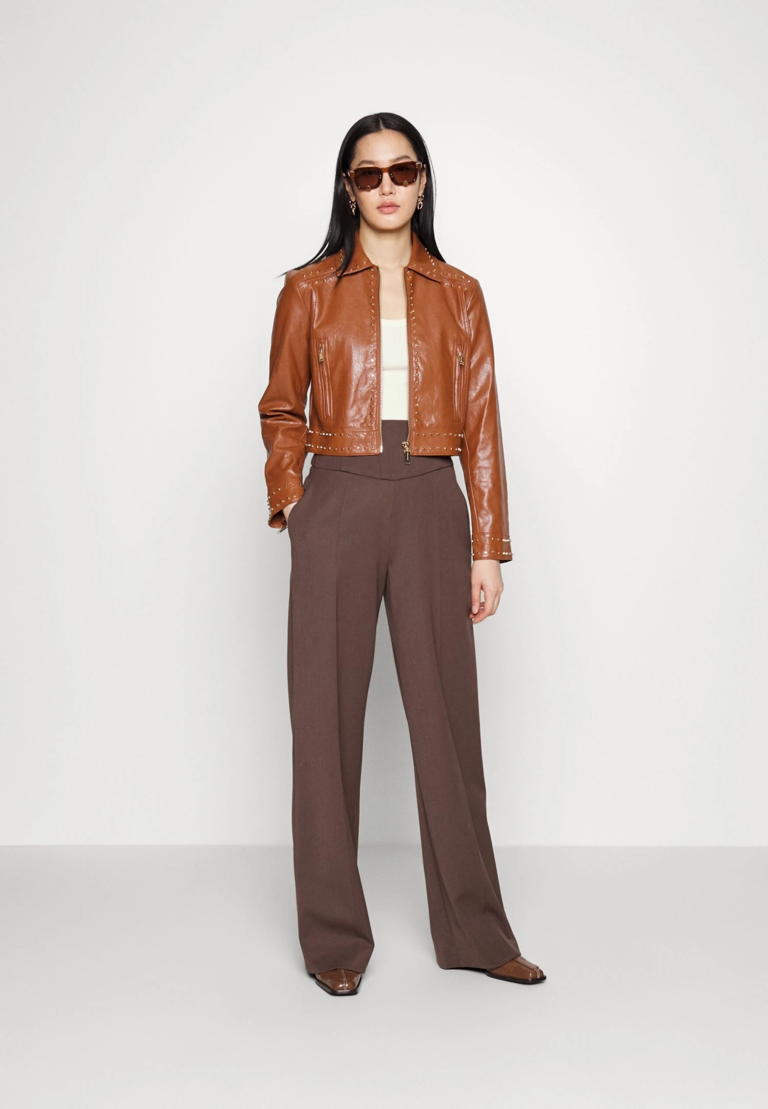 MICHAEL Michael Kors Imitatieleren Jas - Luggage 4 MICHAEL Michael Kors Imitatieleren Jas - Luggage - Afbeelding 2