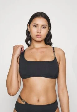 MICHAEL Michael Kors Solids Logo Chain - Bikinitop - Black