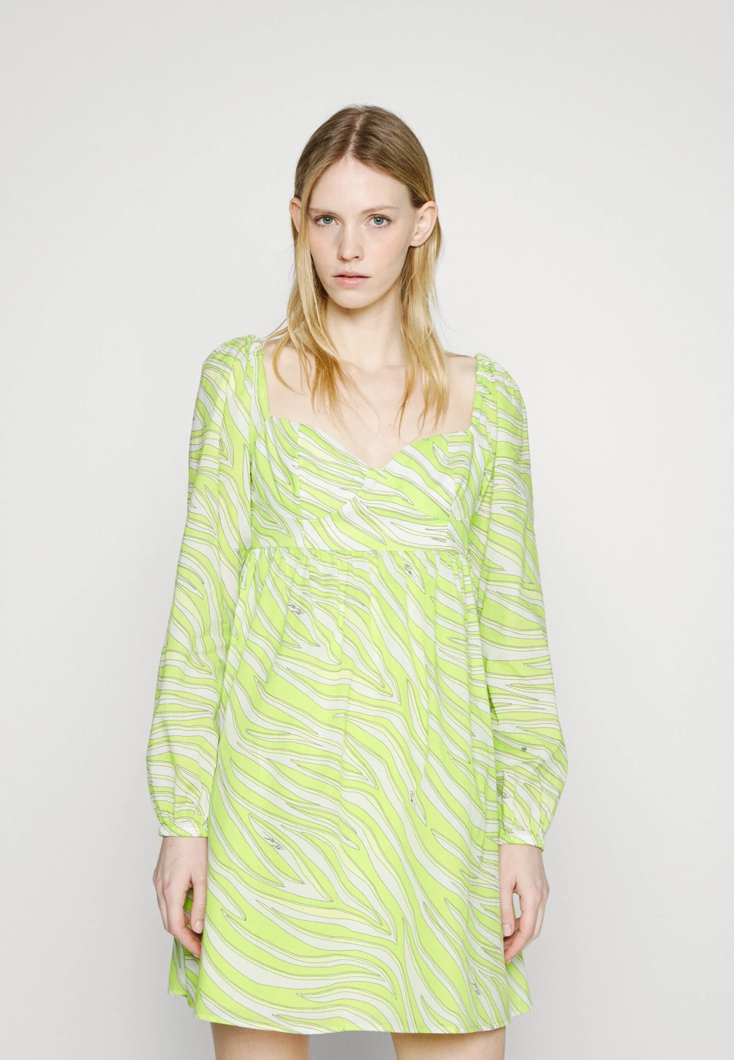 MICHAEL Michael Kors Zebra Mini- Jurk - Brt Limeade 3 MICHAEL Michael Kors Zebra Mini- Jurk - Brt Limeade