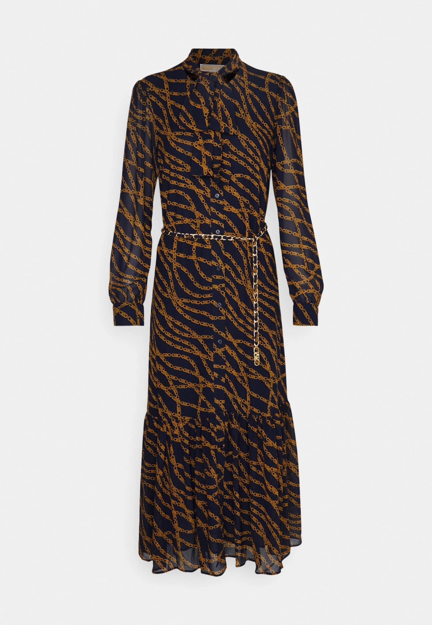 MICHAEL Michael Kors Bias Empire Midi Tie - Jurk - Marigold 7 MICHAEL Michael Kors Bias Empire Midi Tie - Jurk - Marigold - Afbeelding 5