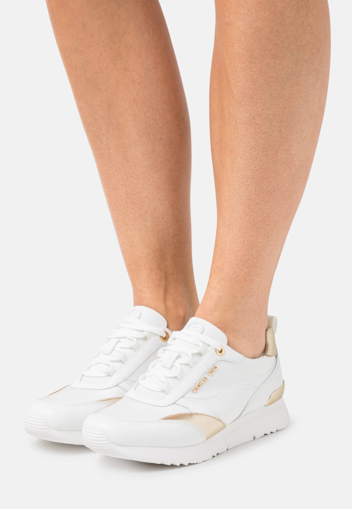 MICHAEL Michael Kors Allie Stride Trainer - Sneakers Laag - Optic White/Pale Gold 3 MICHAEL Michael Kors Allie Stride Trainer - Sneakers Laag - Optic White/Pale Gold