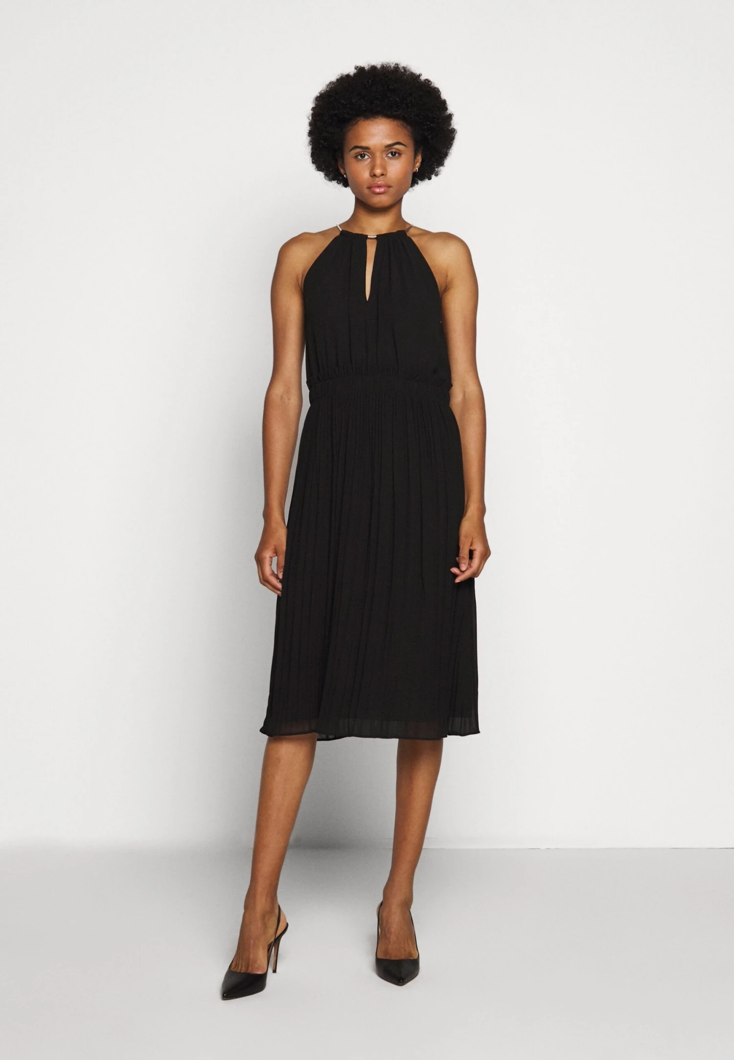 MICHAEL Michael Kors Chain Neck Midi Dress - Cocktailjurk - Black 3 MICHAEL Michael Kors Chain Neck Midi Dress - Cocktailjurk - Black