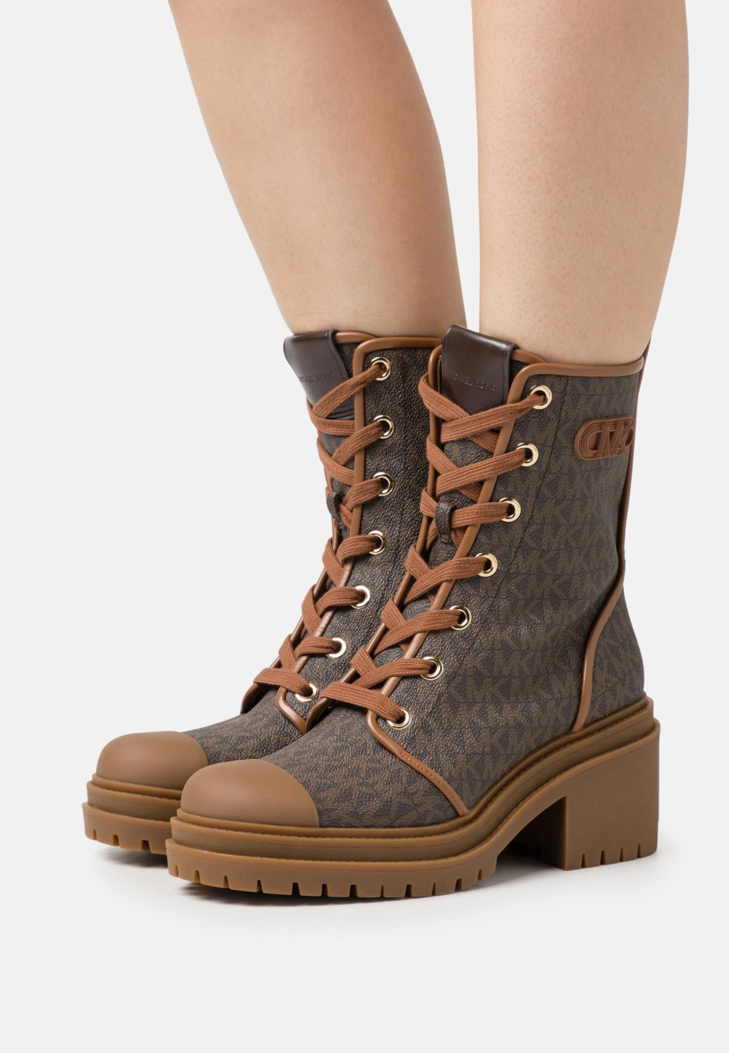 MICHAEL Michael Kors Hanley- Enkellaarsjes Met Plateauzool - Brown 3 MICHAEL Michael Kors Hanley- Enkellaarsjes Met Plateauzool - Brown