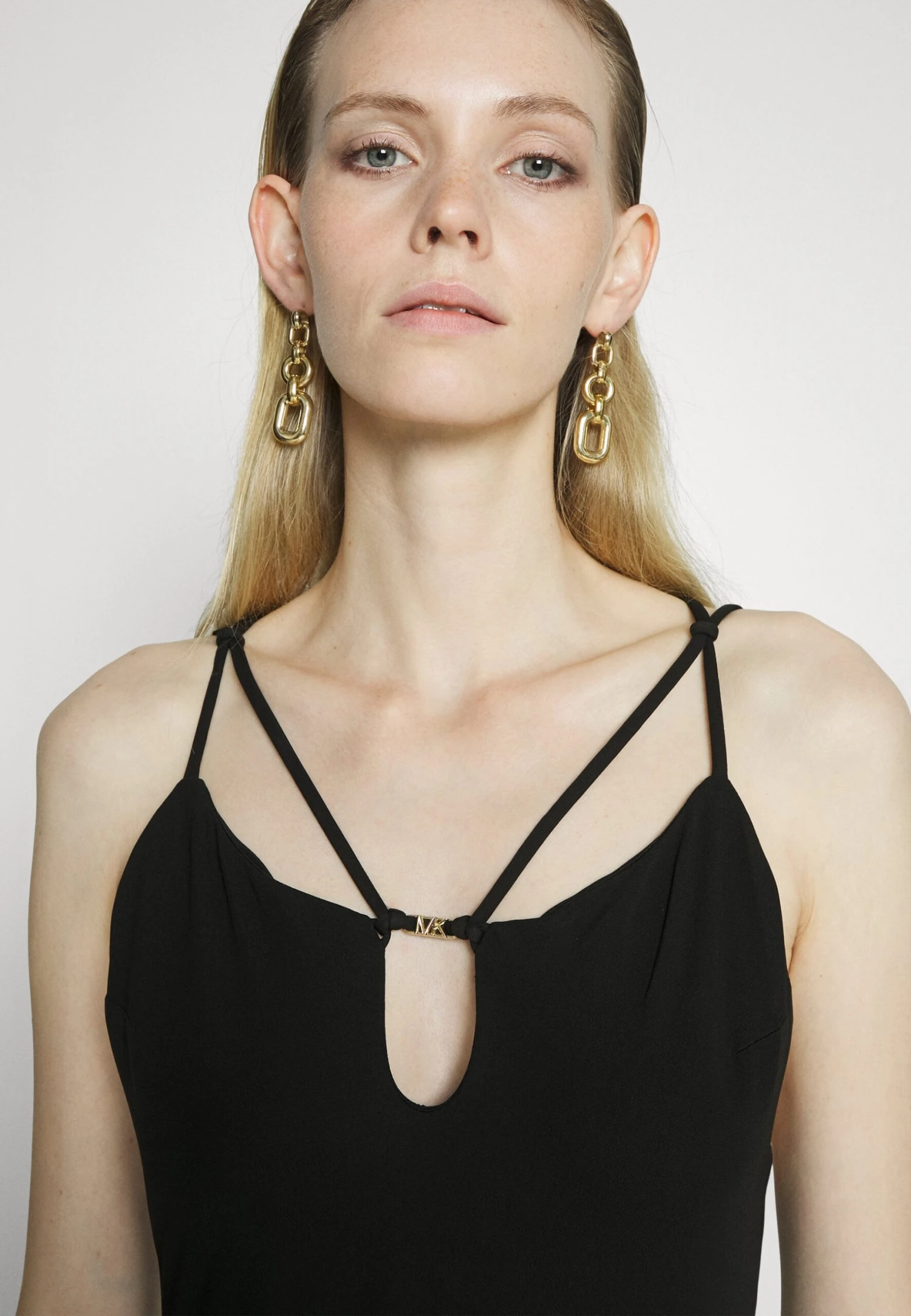 MICHAEL Michael Kors Solid Strappy Midi Dress - Cocktailjurk - Black 6 MICHAEL Michael Kors Solid Strappy Midi Dress - Cocktailjurk - Black - Afbeelding 4