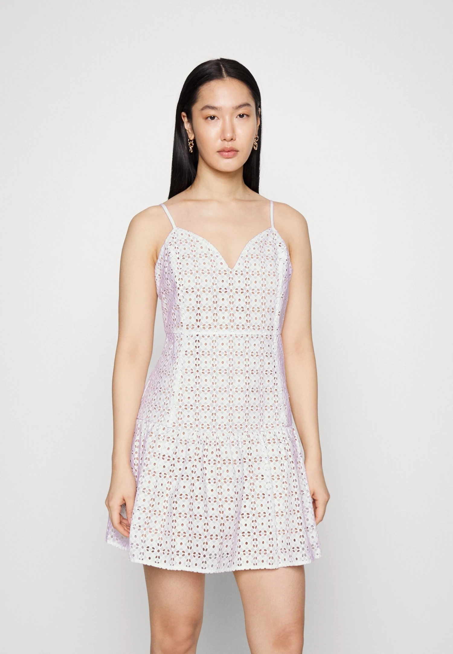 MICHAEL Michael Kors Eyelet Midi- Cocktailjurk - White 3 MICHAEL Michael Kors Eyelet Midi- Cocktailjurk - White