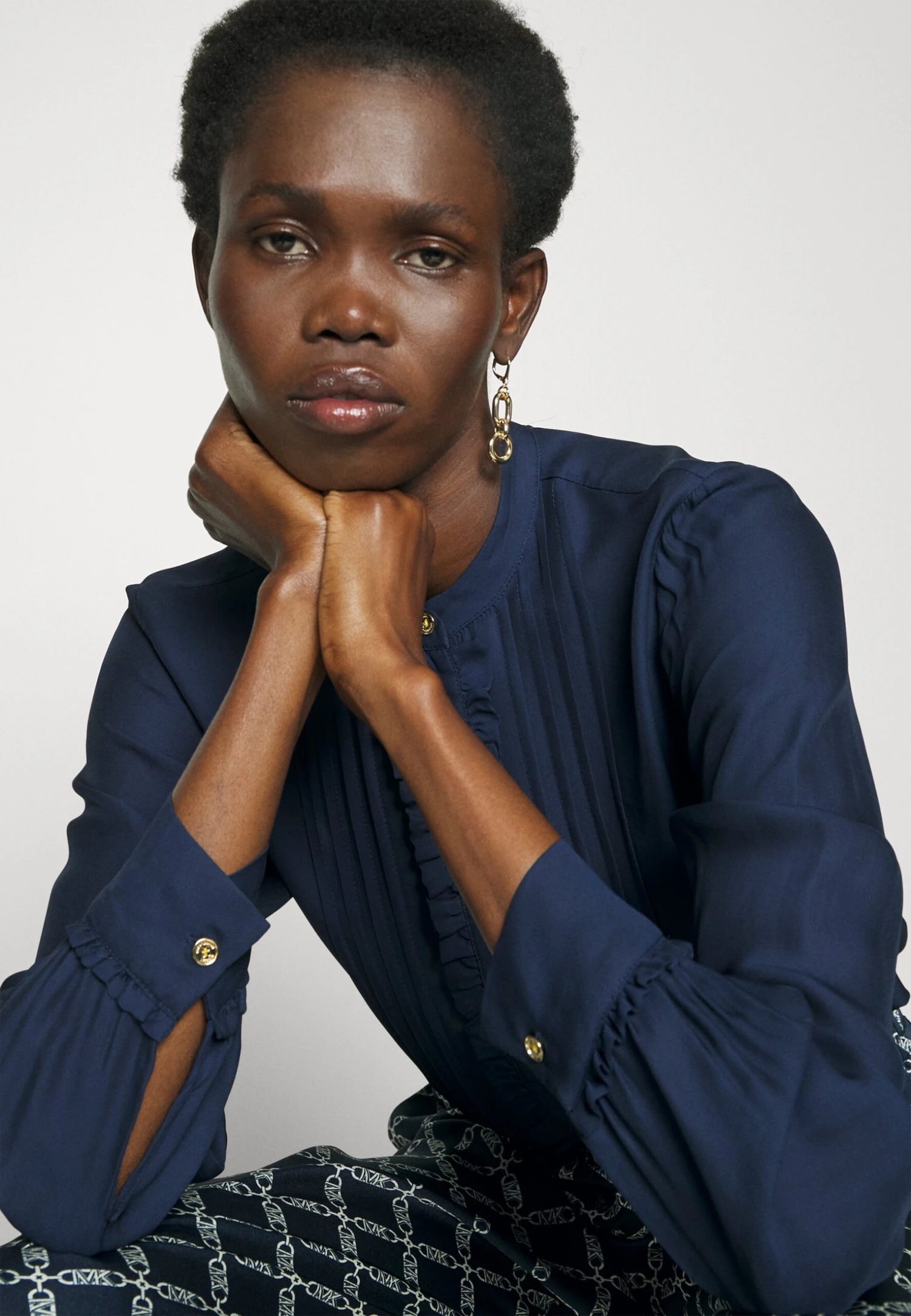 MICHAEL Michael Kors Button Down Blouse - Blouse - Midnightblue 7 MICHAEL Michael Kors Button Down Blouse - Blouse - Midnightblue - Afbeelding 5