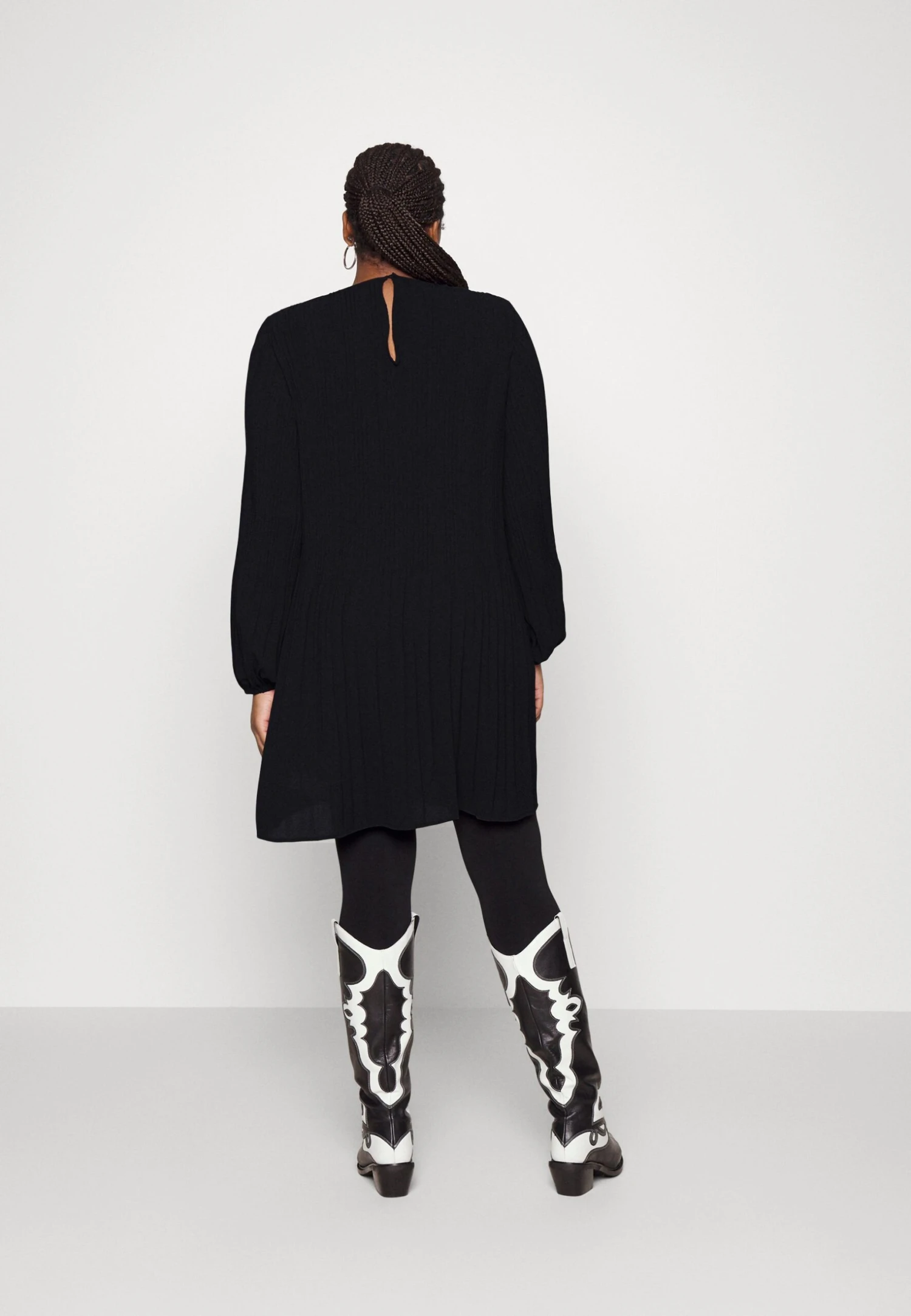 MICHAEL Michael Kors Pleat Release Mini Dress - Jurk - Black 5 MICHAEL Michael Kors Pleat Release Mini Dress - Jurk - Black - Afbeelding 3