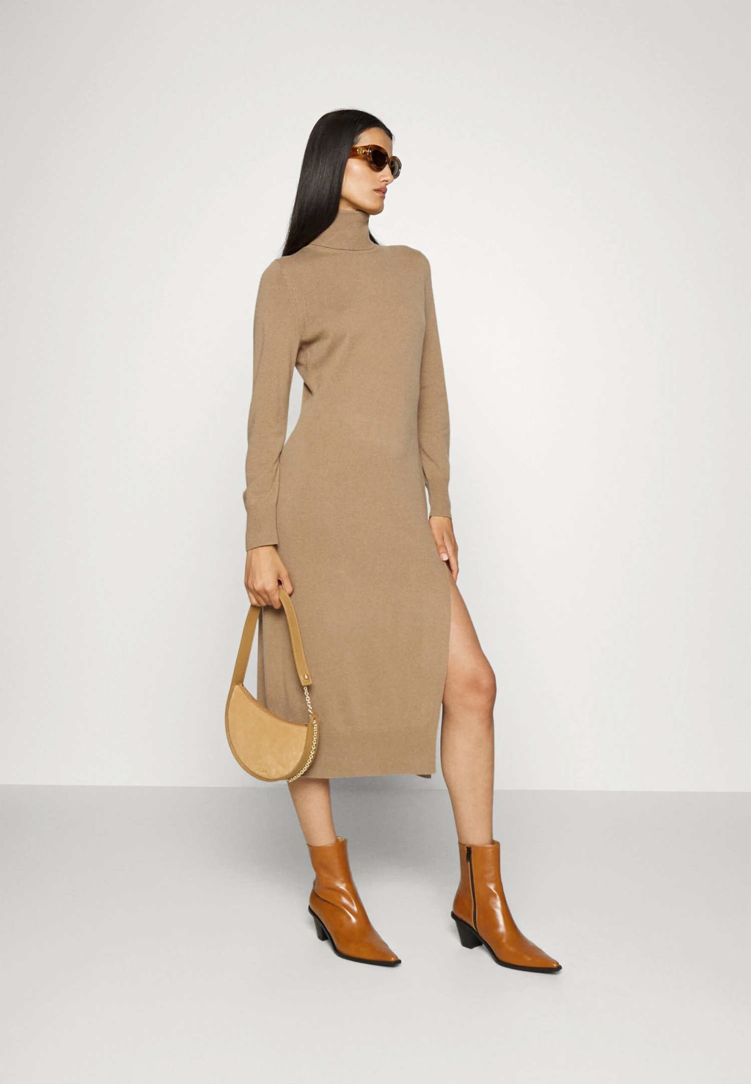 MICHAEL Michael Kors Easy Slit Midi - Jurk - Cafe 4 MICHAEL Michael Kors Easy Slit Midi - Jurk - Cafe - Afbeelding 2