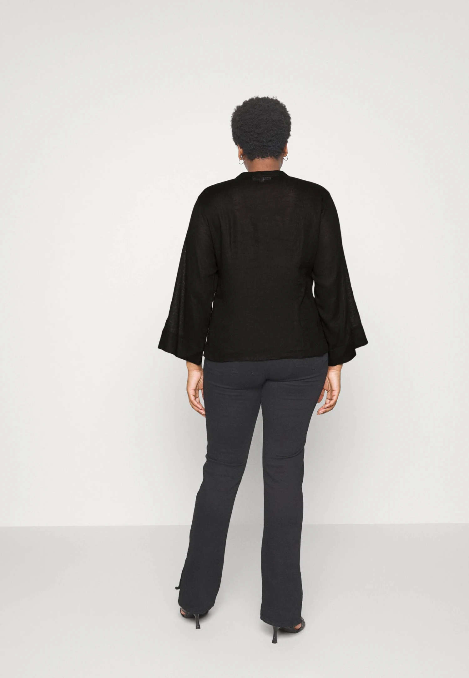 MICHAEL Michael Kors Solid Tie Blouse - Blouse - Black 5 MICHAEL Michael Kors Solid Tie Blouse - Blouse - Black - Afbeelding 3
