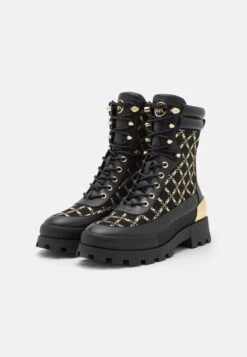 MICHAEL Michael Kors Rowan Lace - Enkellaarsjes Met Plateauzool - Black/Pale Gold 11 MICHAEL Michael Kors Rowan Lace - Enkellaarsjes Met Plateauzool - Black/Pale Gold -MICHAEL Michael Kors 56508ca6de4641b08979d5ba97535543