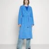 MICHAEL Michael Kors Belted Wrap Style Face Coat - Mantel - Blue