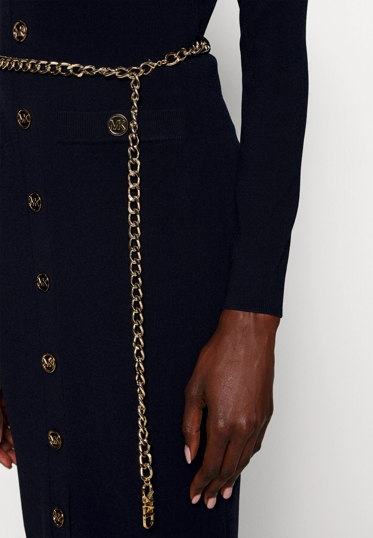 MICHAEL Michael Kors Snaps Midi Cardi - Gebreide Jurk - Midnightblue 8 MICHAEL Michael Kors Snaps Midi Cardi - Gebreide Jurk - Midnightblue - Afbeelding 6