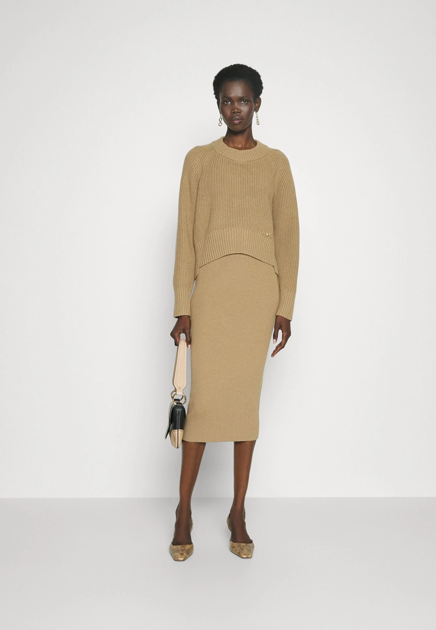 MICHAEL Michael Kors Merino Skirt - Kokerrok - Dark Camel 4 MICHAEL Michael Kors Merino Skirt - Kokerrok - Dark Camel - Afbeelding 2
