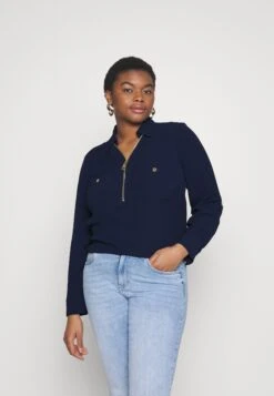 MICHAEL Michael Kors Logo Zip Front Top - Blouse - Midnightblue -MICHAEL Michael Kors 6004934cb1a4409ebf5ed82e4be9e225