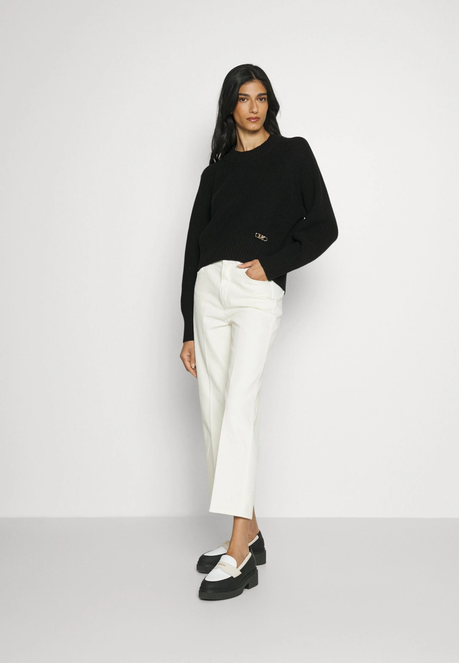 MICHAEL Michael Kors Solid Shaker Split - Trui - Black 4 MICHAEL Michael Kors Solid Shaker Split - Trui - Black - Afbeelding 2