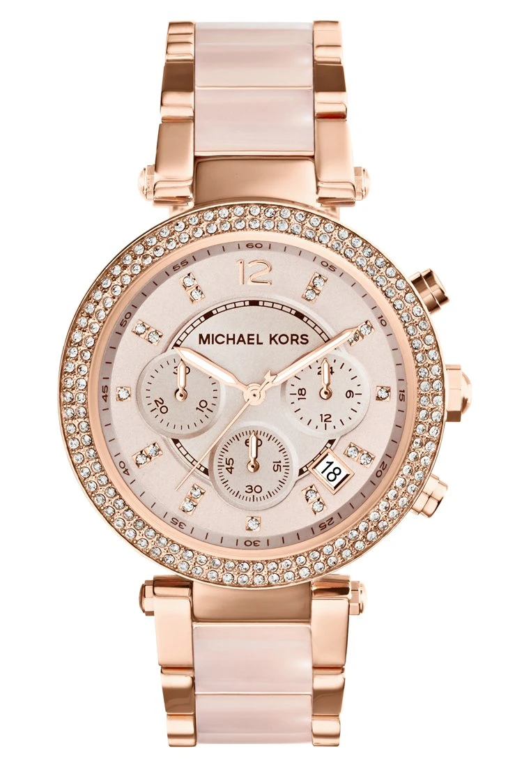Michael Kors Parker - Chronograaf - Rosegold-Coloured/Puder 4 Michael Kors Parker - Chronograaf - Rosegold-Coloured/Puder - Afbeelding 2