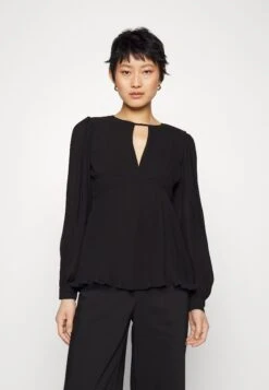 MICHAEL Michael Kors Pleated- Blouse - Black