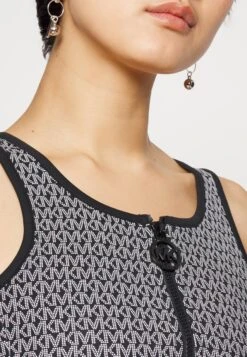 MICHAEL Michael Kors Logo Dot Zip Up- Top - Black/White 11 MICHAEL Michael Kors Logo Dot Zip Up- Top - Black/White -MICHAEL Michael Kors 67856dcbe5e7498db435f4764cfbbf06