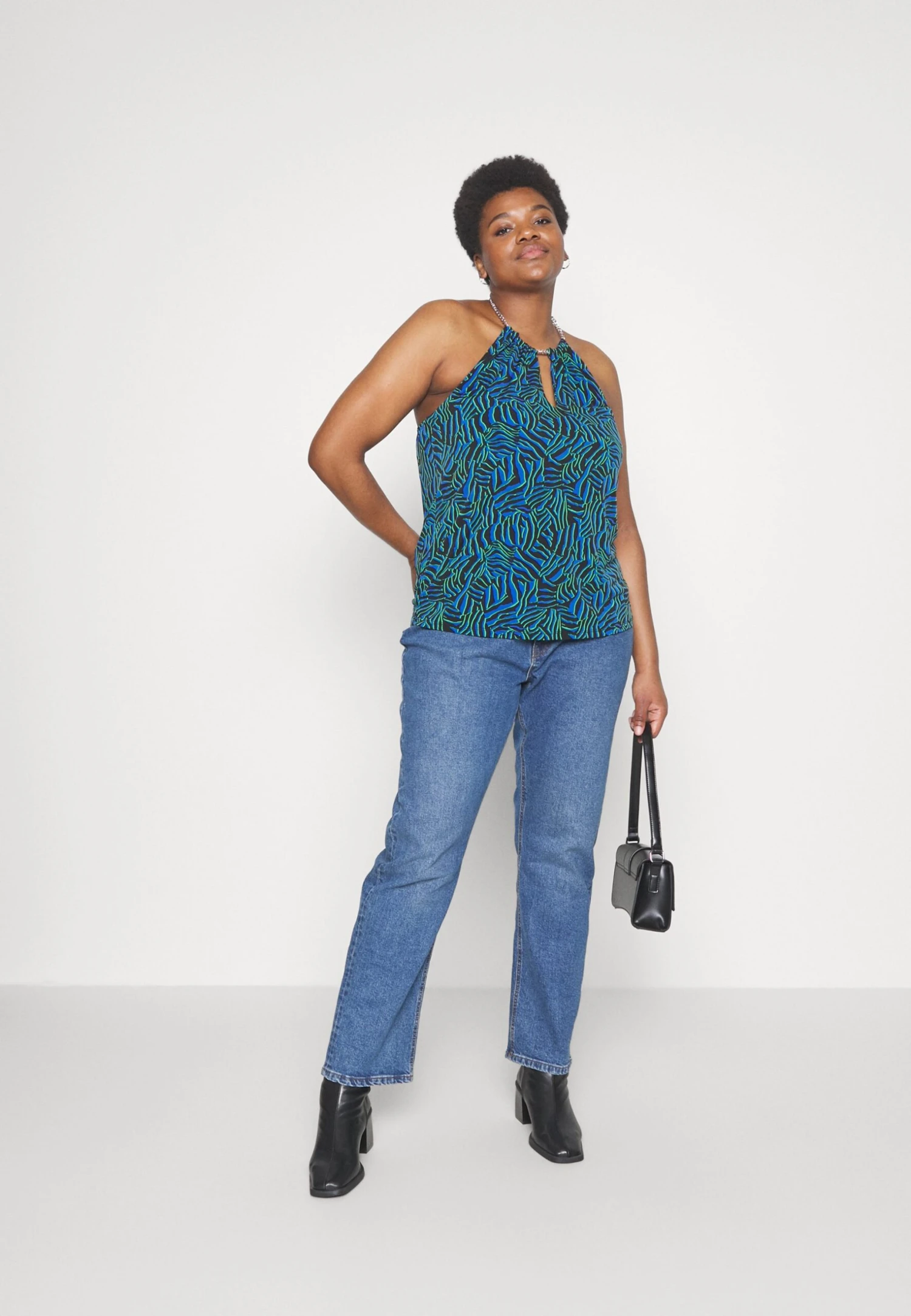 MICHAEL Michael Kors Zebra Chain Halter - Top - Royal 4 MICHAEL Michael Kors Zebra Chain Halter - Top - Royal - Afbeelding 2