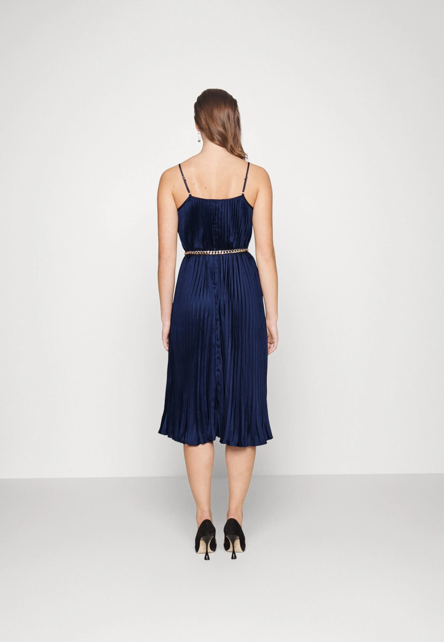 MICHAEL Michael Kors Pleated Midi Dress - Cocktailjurk - Midnightblue 5 MICHAEL Michael Kors Pleated Midi Dress - Cocktailjurk - Midnightblue - Afbeelding 3