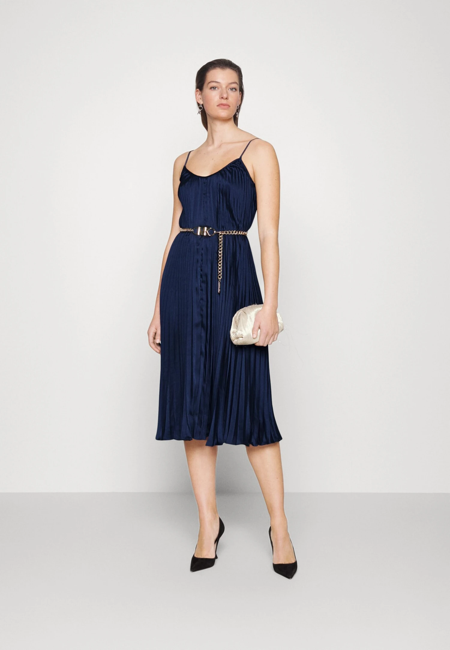 MICHAEL Michael Kors Pleated Midi Dress - Cocktailjurk - Midnightblue 4 MICHAEL Michael Kors Pleated Midi Dress - Cocktailjurk - Midnightblue - Afbeelding 2