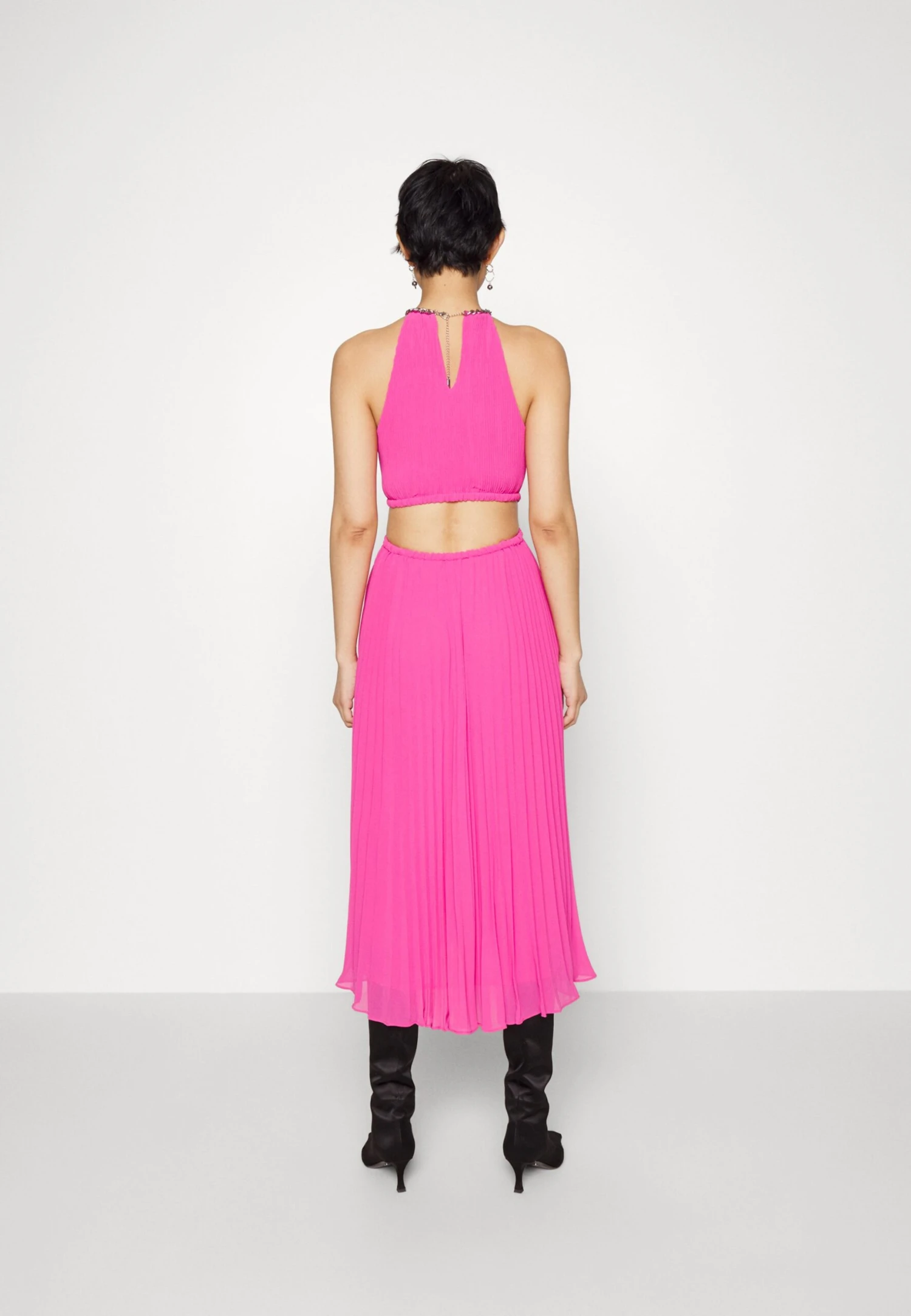 MICHAEL Michael Kors Pleated Cutout- Galajurk - Cerise 5 MICHAEL Michael Kors Pleated Cutout- Galajurk - Cerise - Afbeelding 3
