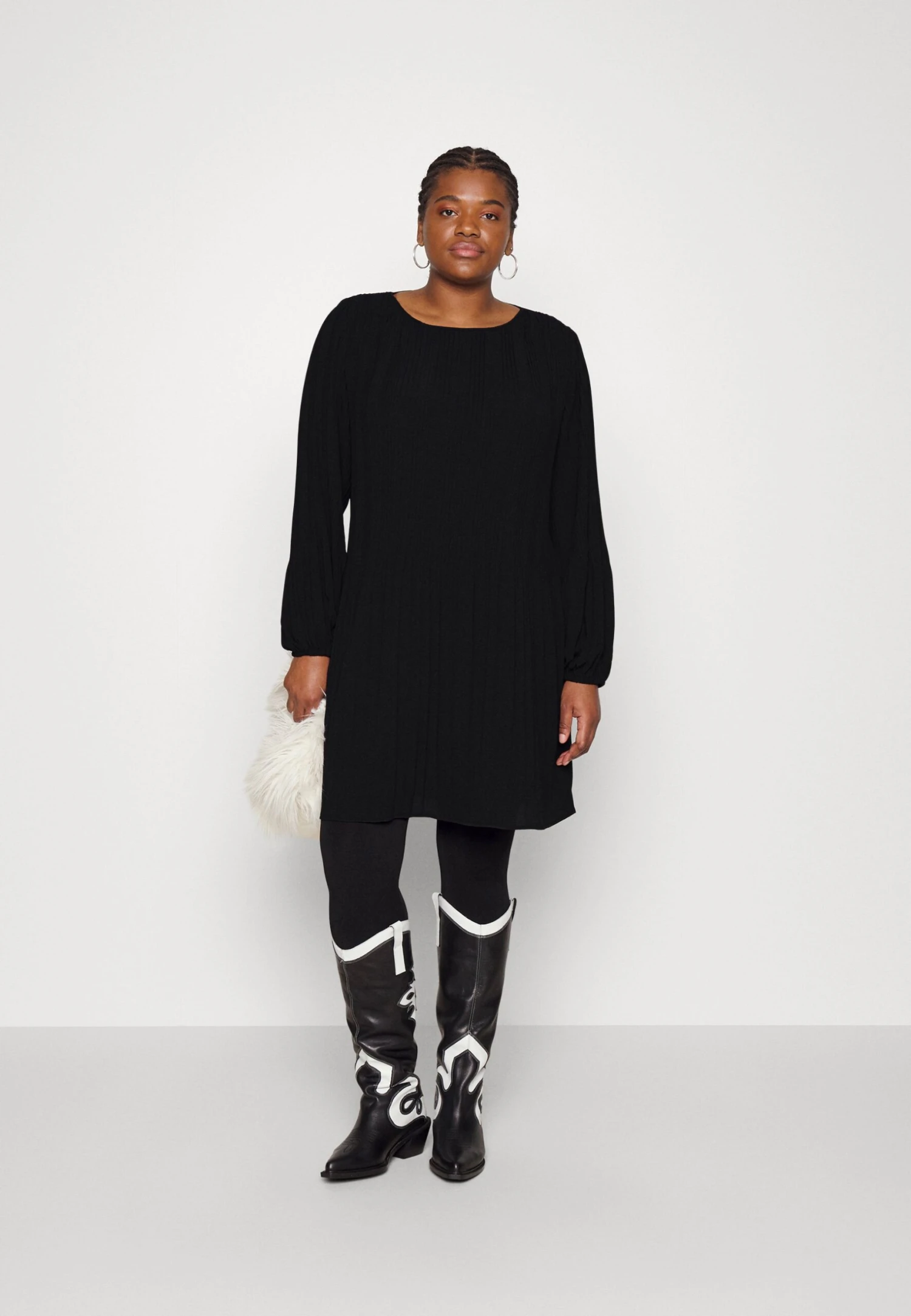 MICHAEL Michael Kors Pleat Release Mini Dress - Jurk - Black 4 MICHAEL Michael Kors Pleat Release Mini Dress - Jurk - Black - Afbeelding 2