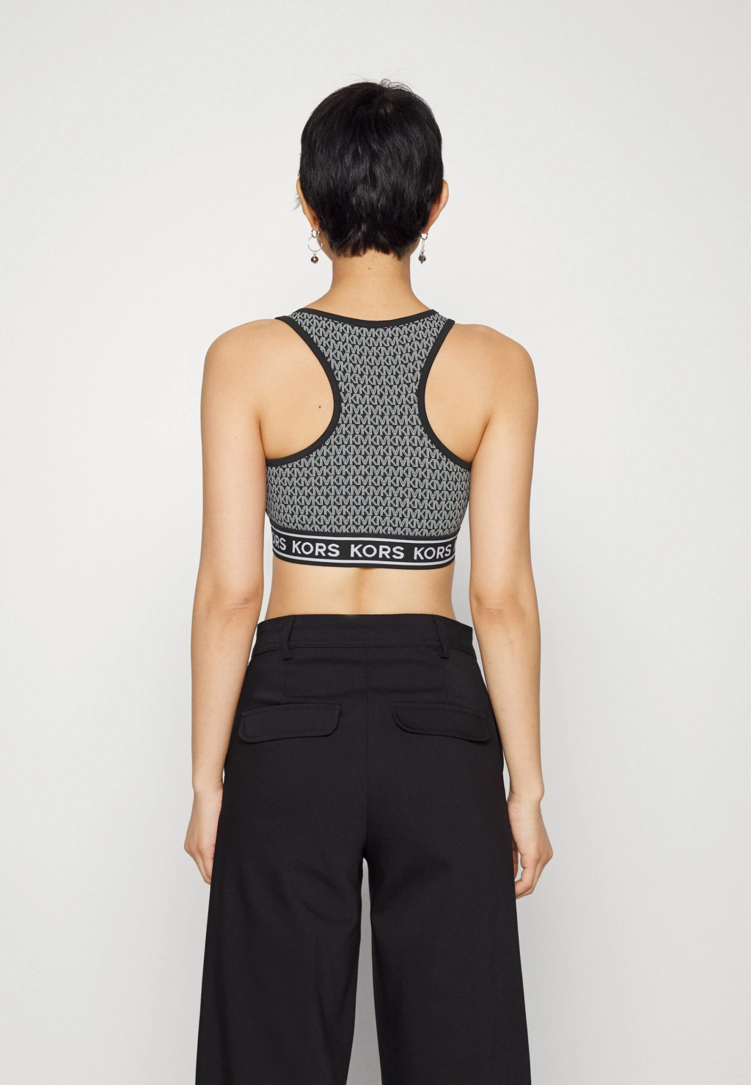 MICHAEL Michael Kors Logo Dot Zip Up- Top - Black/White 5 MICHAEL Michael Kors Logo Dot Zip Up- Top - Black/White - Afbeelding 3