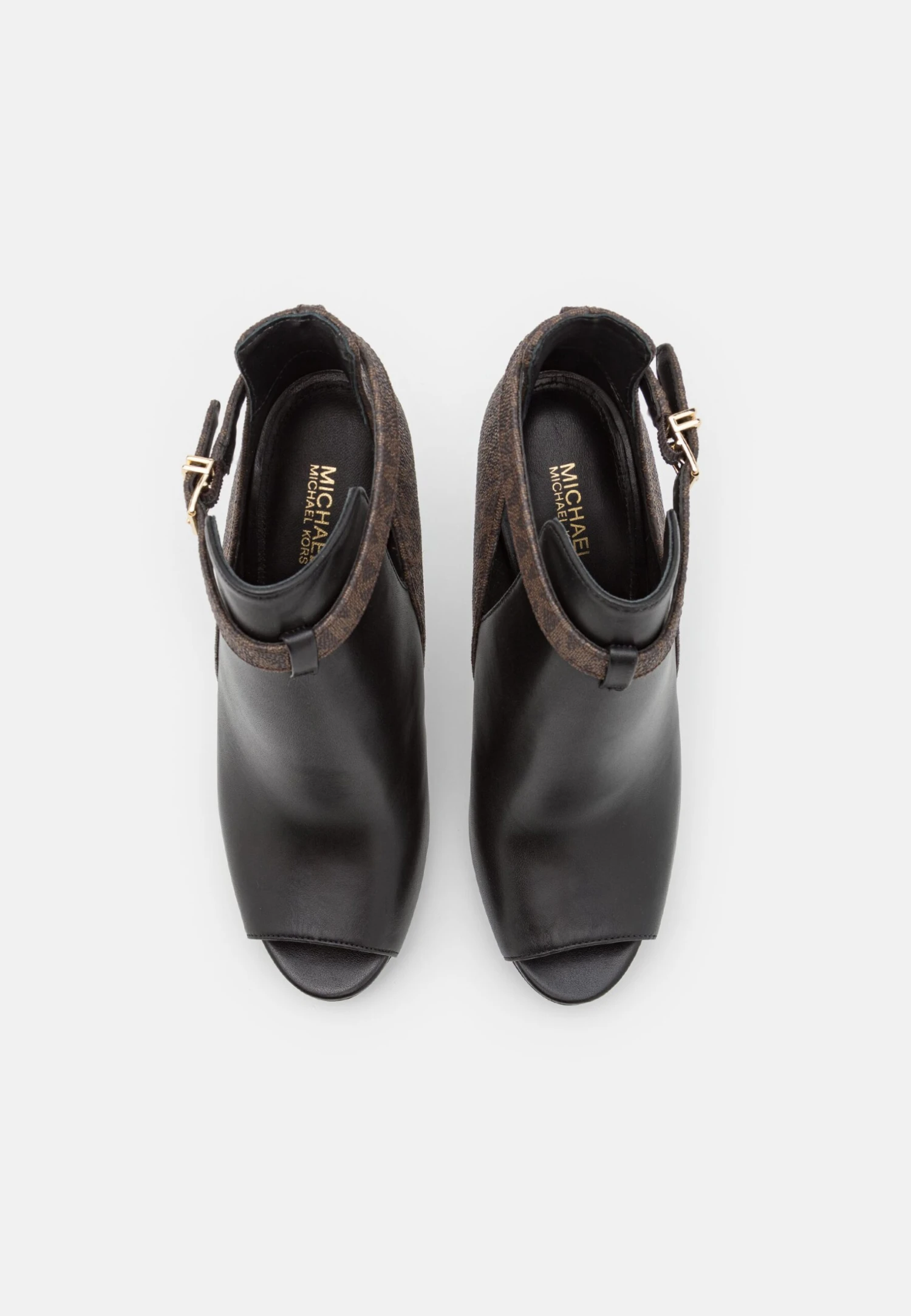 MICHAEL Michael Kors Lawson Open Toe - Enkellaarsjes Met Hoge Hak - Black/Brown 7 MICHAEL Michael Kors Lawson Open Toe - Enkellaarsjes Met Hoge Hak - Black/Brown - Afbeelding 5