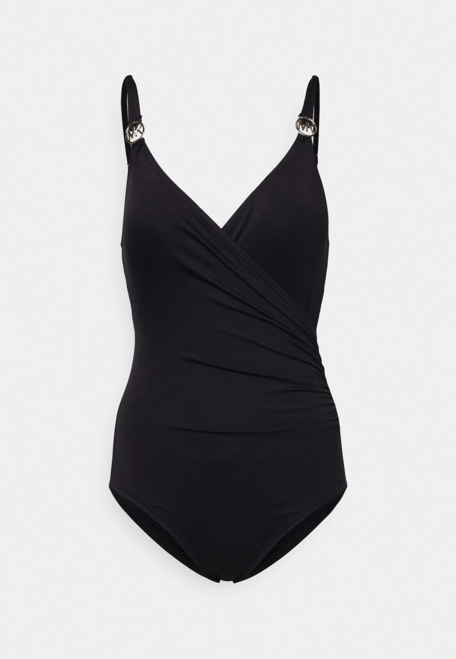 MICHAEL Michael Kors Iconic Solids Logo Trim Surplice Onepiece - Badpak - Black 6 MICHAEL Michael Kors Iconic Solids Logo Trim Surplice Onepiece - Badpak - Black - Afbeelding 4