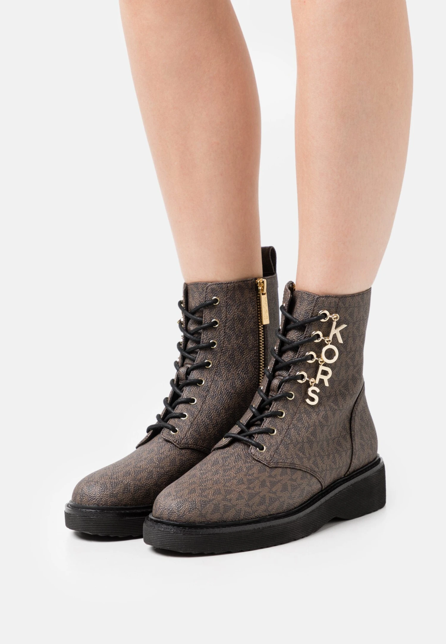 MICHAEL Michael Kors Haskell Bootie - Enkellaarsjes Met Plateauzool - Brown 2 MICHAEL Michael Kors Haskell Bootie - Enkellaarsjes Met Plateauzool - Brown