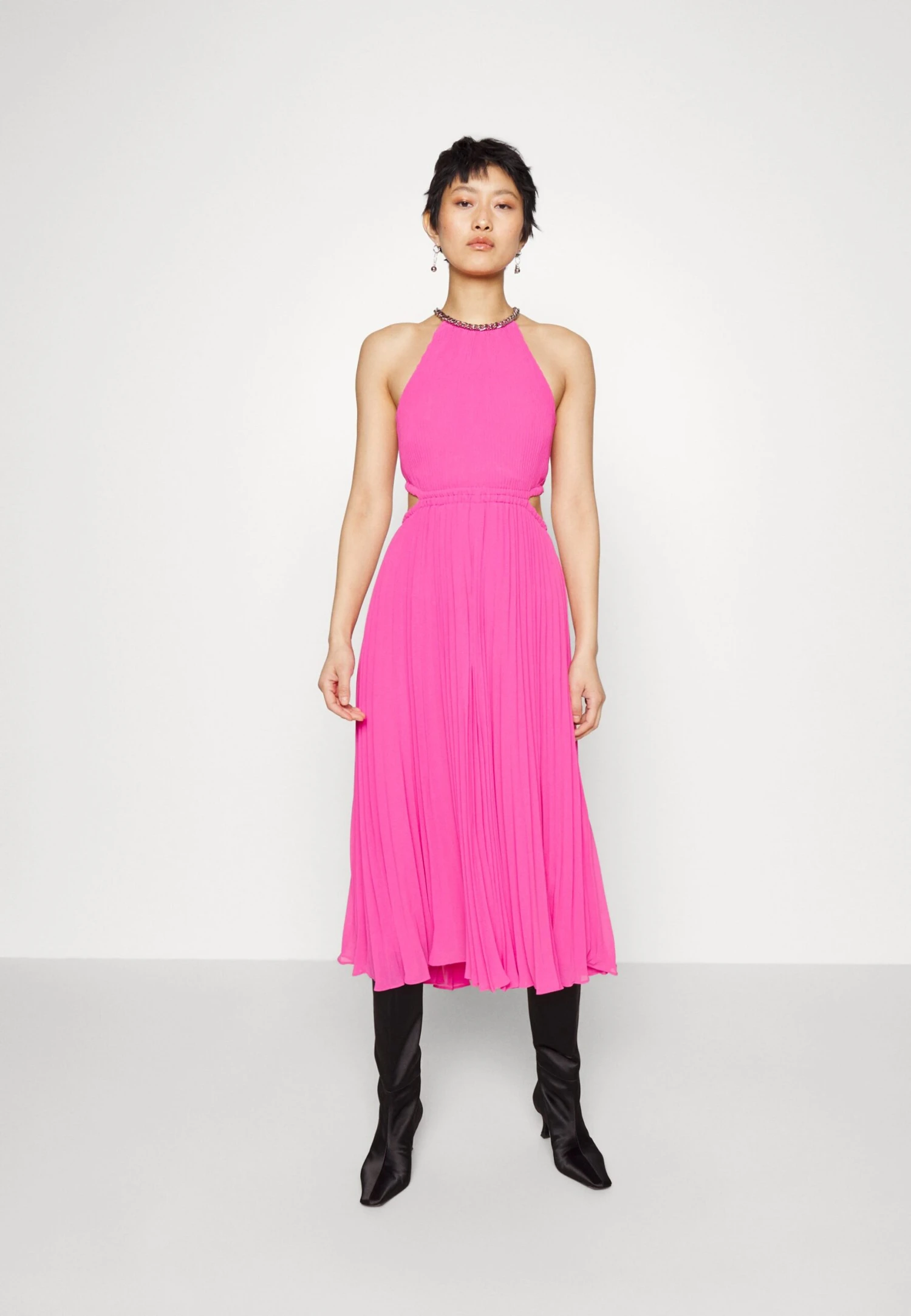 MICHAEL Michael Kors Pleated Cutout- Galajurk - Cerise 4 MICHAEL Michael Kors Pleated Cutout- Galajurk - Cerise - Afbeelding 2