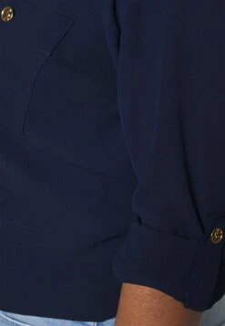 MICHAEL Michael Kors Logo Zip Front Top - Blouse - Midnightblue -MICHAEL Michael Kors 97dc4347474148028ed2b91d5cf934f0