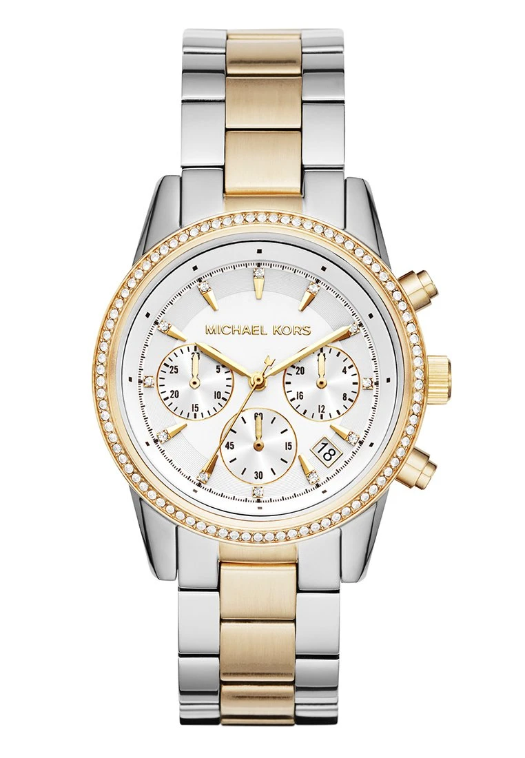 Michael Kors Ritz - Chronograaf - Silver-Coloured/Gold-Coloured 4 Michael Kors Ritz - Chronograaf - Silver-Coloured/Gold-Coloured - Afbeelding 2