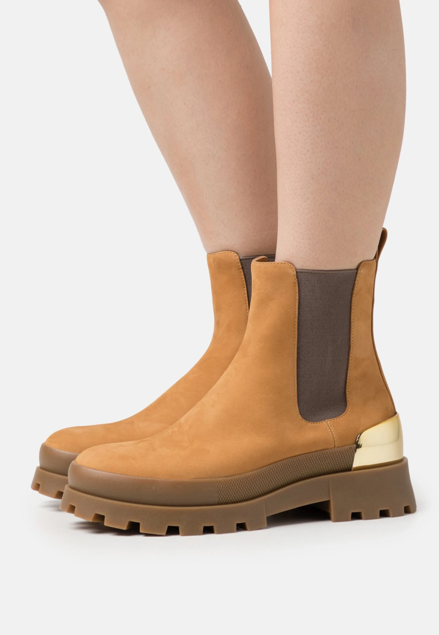 MICHAEL Michael Kors Rowan - Enkellaarsjes Met Plateauzool - Cognac 3 MICHAEL Michael Kors Rowan - Enkellaarsjes Met Plateauzool - Cognac