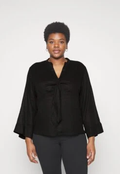 MICHAEL Michael Kors Solid Tie Blouse - Blouse - Black