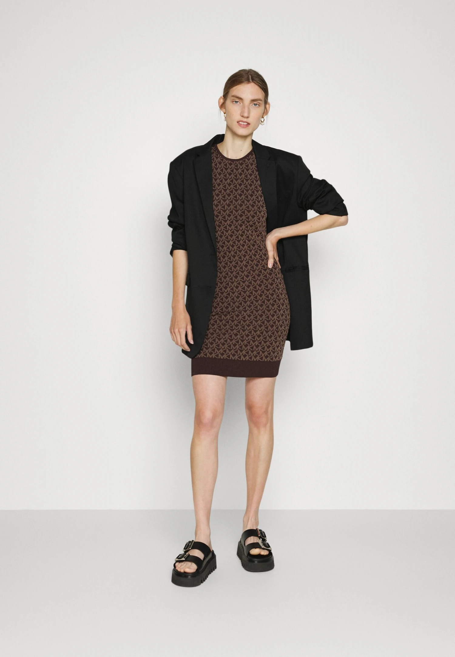 MICHAEL Michael Kors Eco Bold Logo - Jurk - Chocolate 4 MICHAEL Michael Kors Eco Bold Logo - Jurk - Chocolate - Afbeelding 2