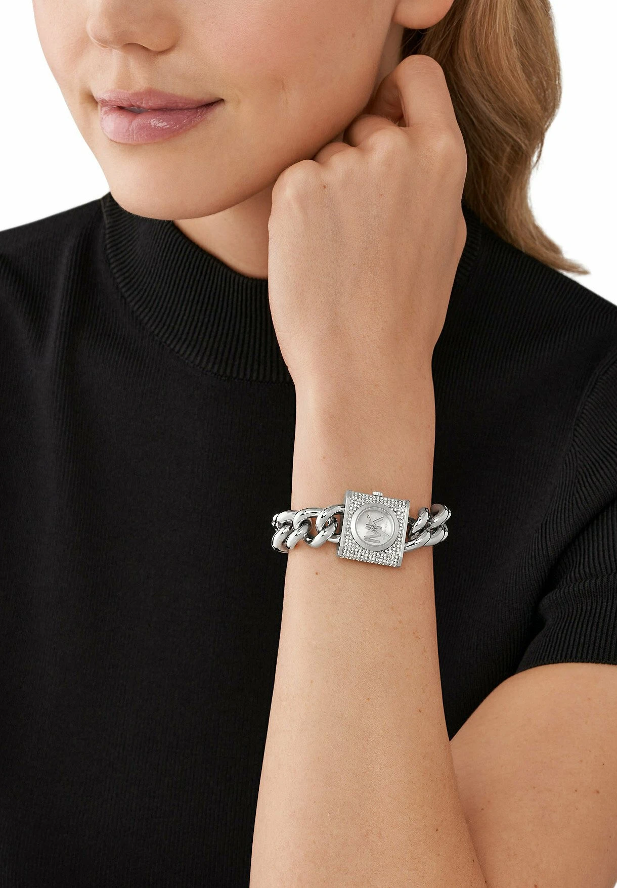 Michael Kors Traditional Mk Chain Lock - Horloge - Silver-Coloured 3 Michael Kors Traditional Mk Chain Lock - Horloge - Silver-Coloured