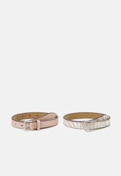 MICHAEL Michael Kors Zebra Logo Belt 2 Pack - Riem - Pink Multi/Silver