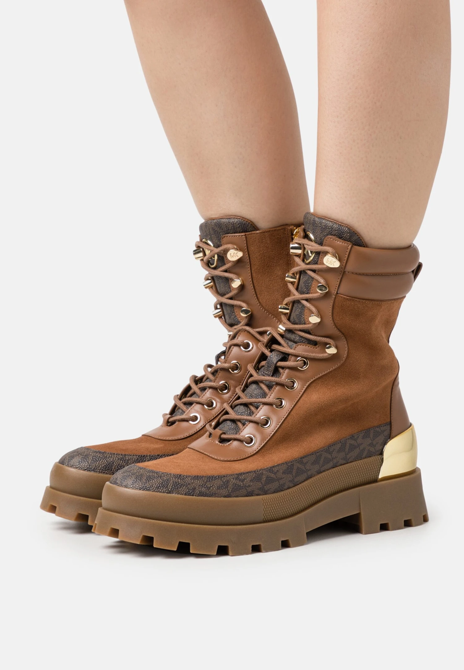 MICHAEL Michael Kors Rowan Lace Up - Enkellaarsjes Met Plateauzool - Brown 3 MICHAEL Michael Kors Rowan Lace Up - Enkellaarsjes Met Plateauzool - Brown